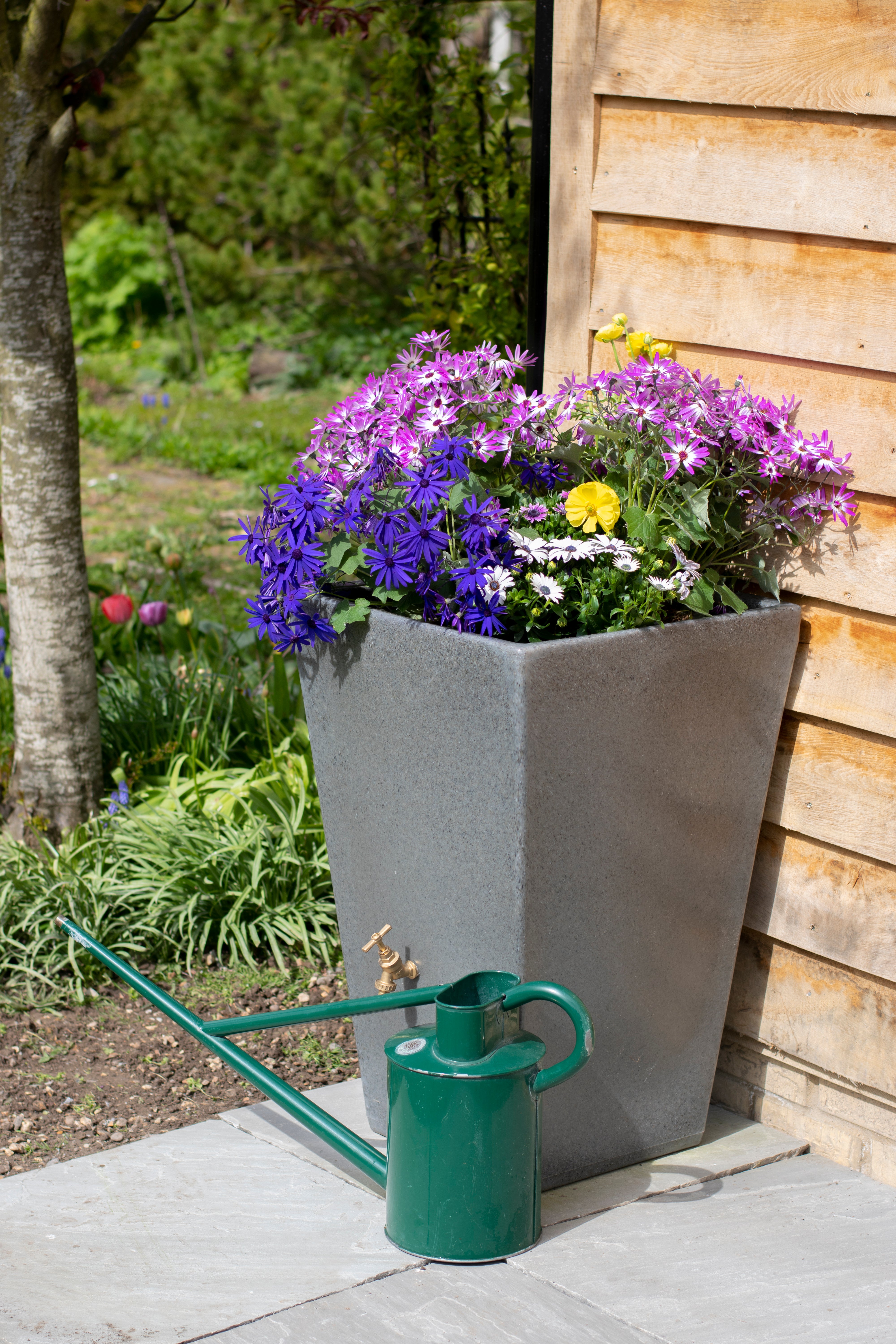 90 Litre Water Butt Planter In Millstone - The Cambridge
